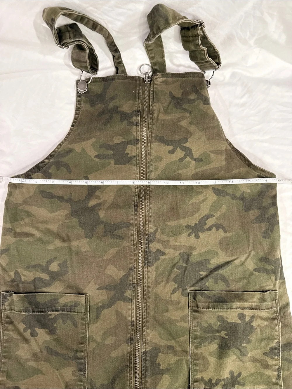 SO Women’s Olive Green Zip-Front Overall Dress Size M